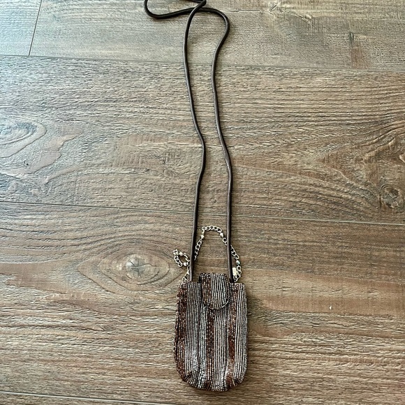 Liz Claiborne Elegant Beaded Crossbody Bag - Black and Brown - Picture 9 of 11